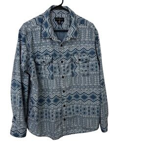 Target x Houston White Men’s Patterned Blue white Button-Up Shirt size XL